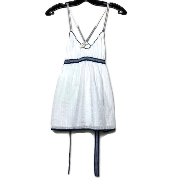 SOLD Hollister Tank Top White Spaghetti Strap Blue trim